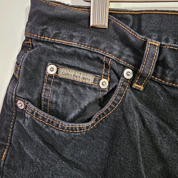 EUC CK CALVIN KLEIN JEANS DARK WASH HIGH RISE TAPER JEANS SIZE 16 - Picture 4 of 14